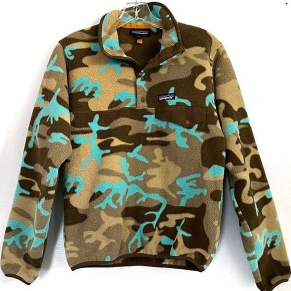 Patagonia Camouflage Fleece with Blue Highlights
